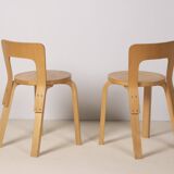 2x Alvar Aalto Chair Model 65, 1970s Artek