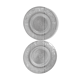 2 assiettes plates en verre transparent