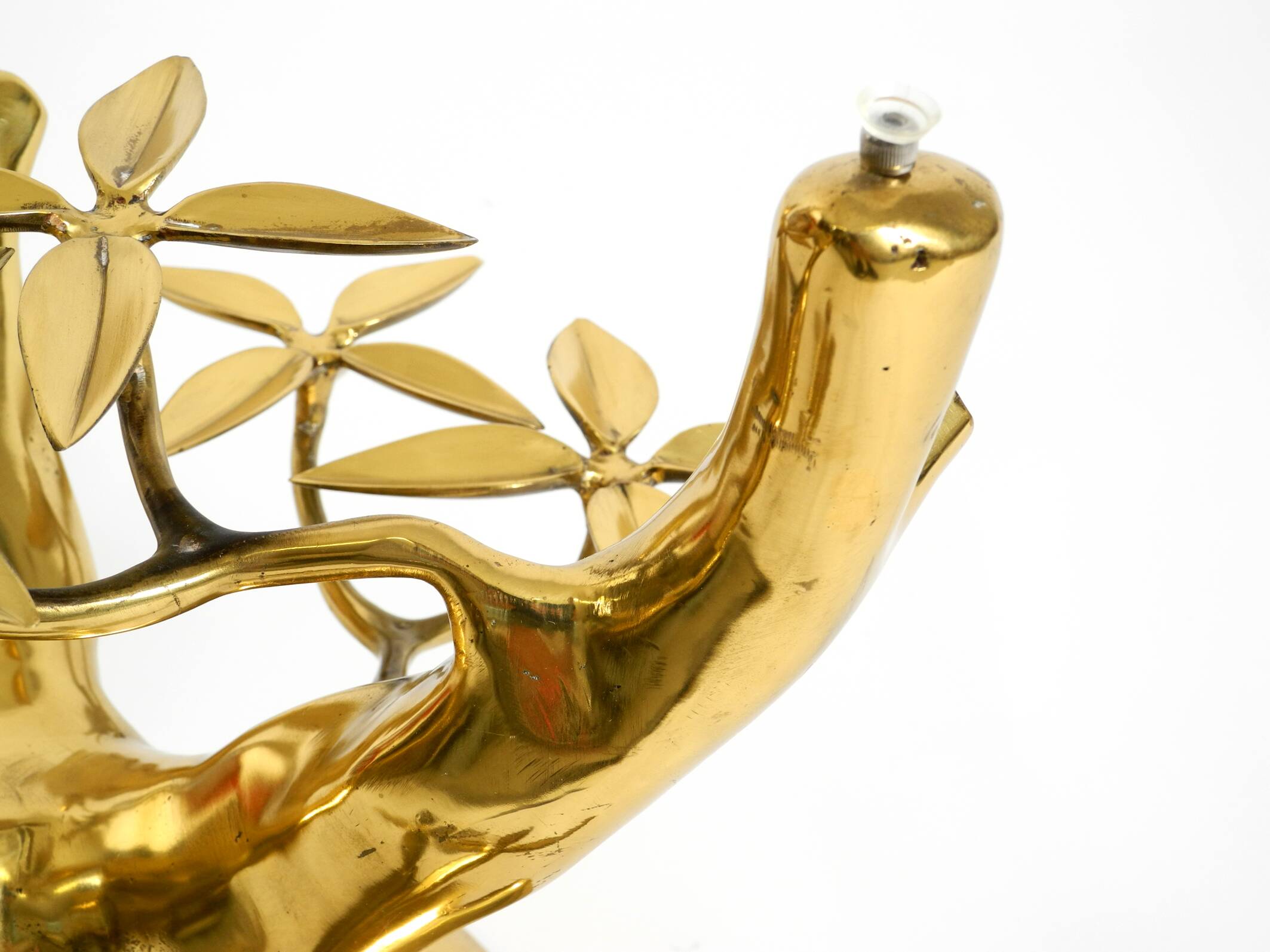 70s coffee table, model Bonsai by Willy Daro, made of brass and fire-gilded