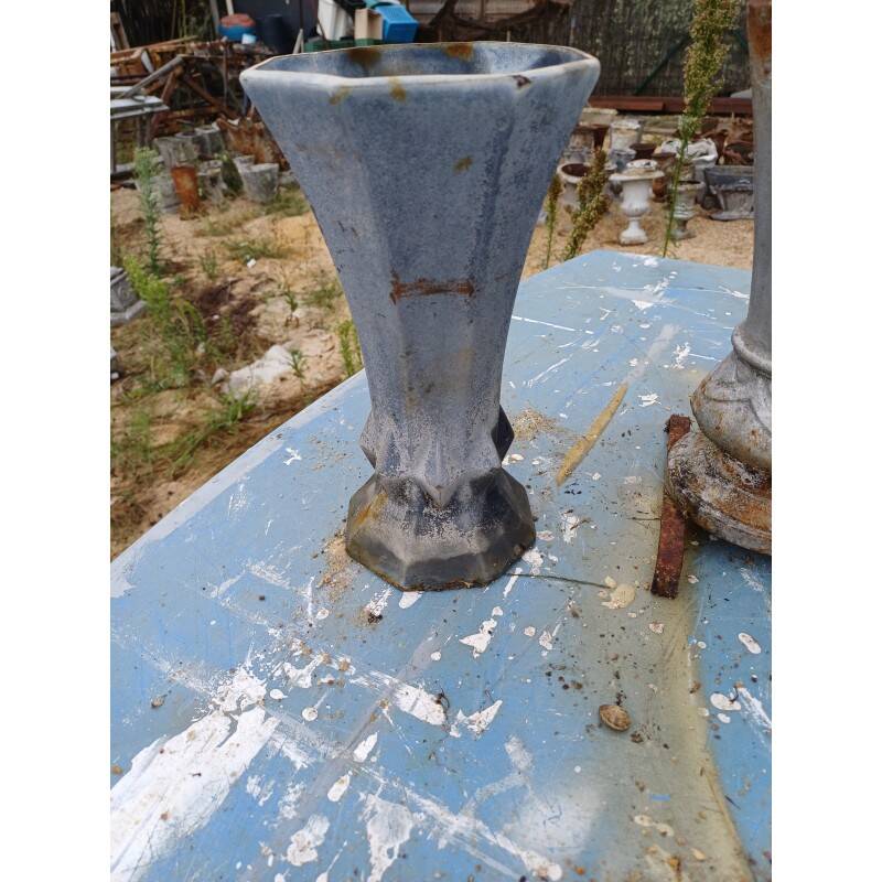 Set of 6 cast iron vases from 1900 from Charleville-Mézières