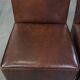Set of 6 cognac-colored cowhide Art Deco design dining room chairs