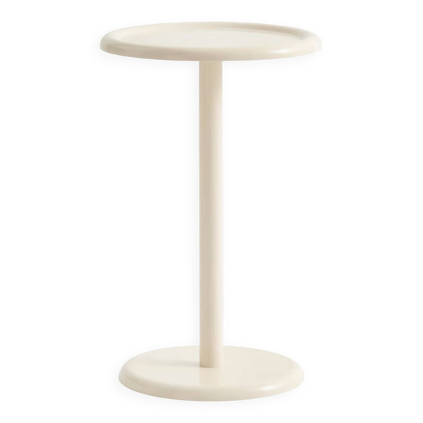Table d’appoint ronde métal beige clair style vintage