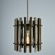 Italian Brutalist Brass-Metal Pendant Lamp