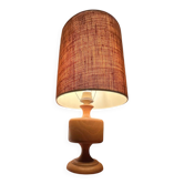 Lampe vintage en bois tourné – esprit chalet années 70