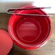 Stelton Denmark ice bucket in red ABS, Space Age pop 1960.