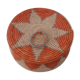 Berber lid box, natural straw and orange