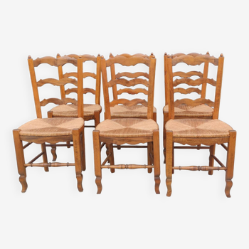 6 old mulched Provencal chairs