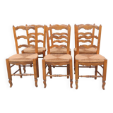6 old mulched Provencal chairs