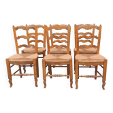 6 straw-seated Provençal chairs