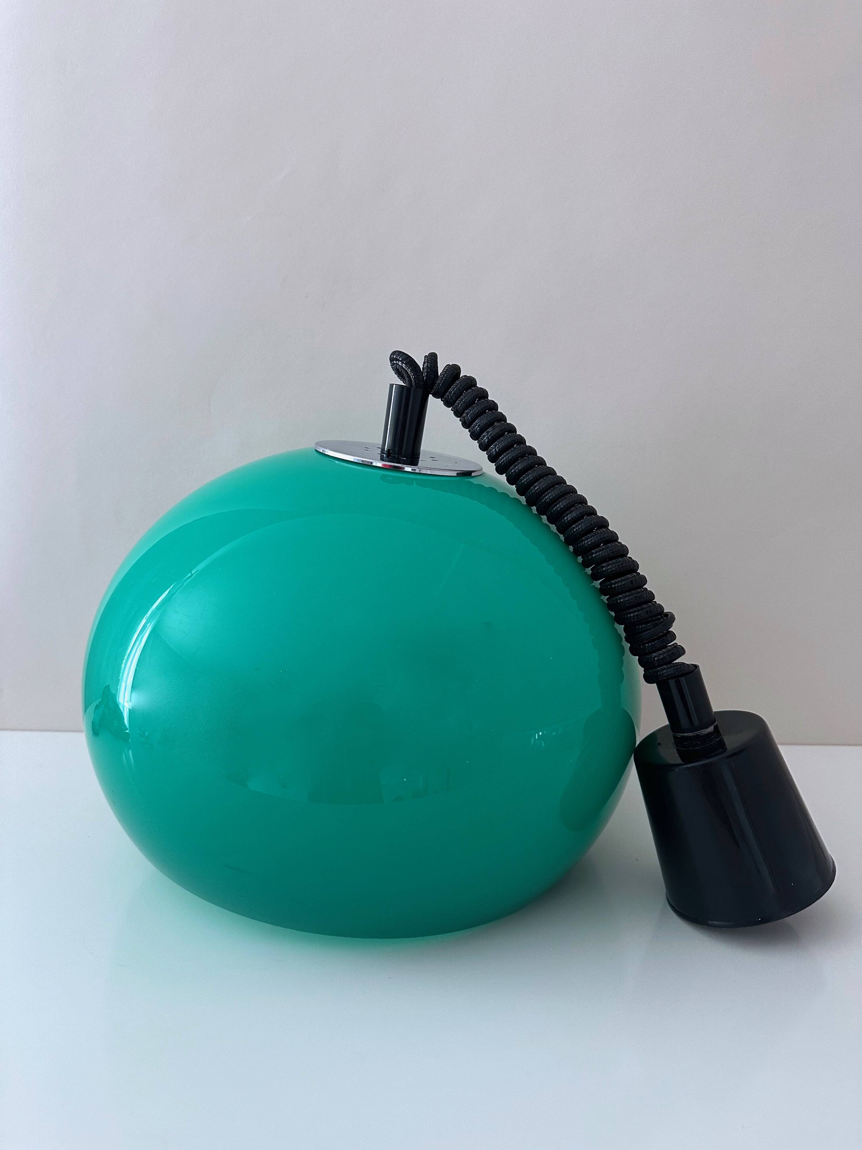 70's hanging lamp green, vintage lamp, pop art