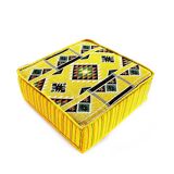 Turkish yellow floor sofa table, bohemian pouf