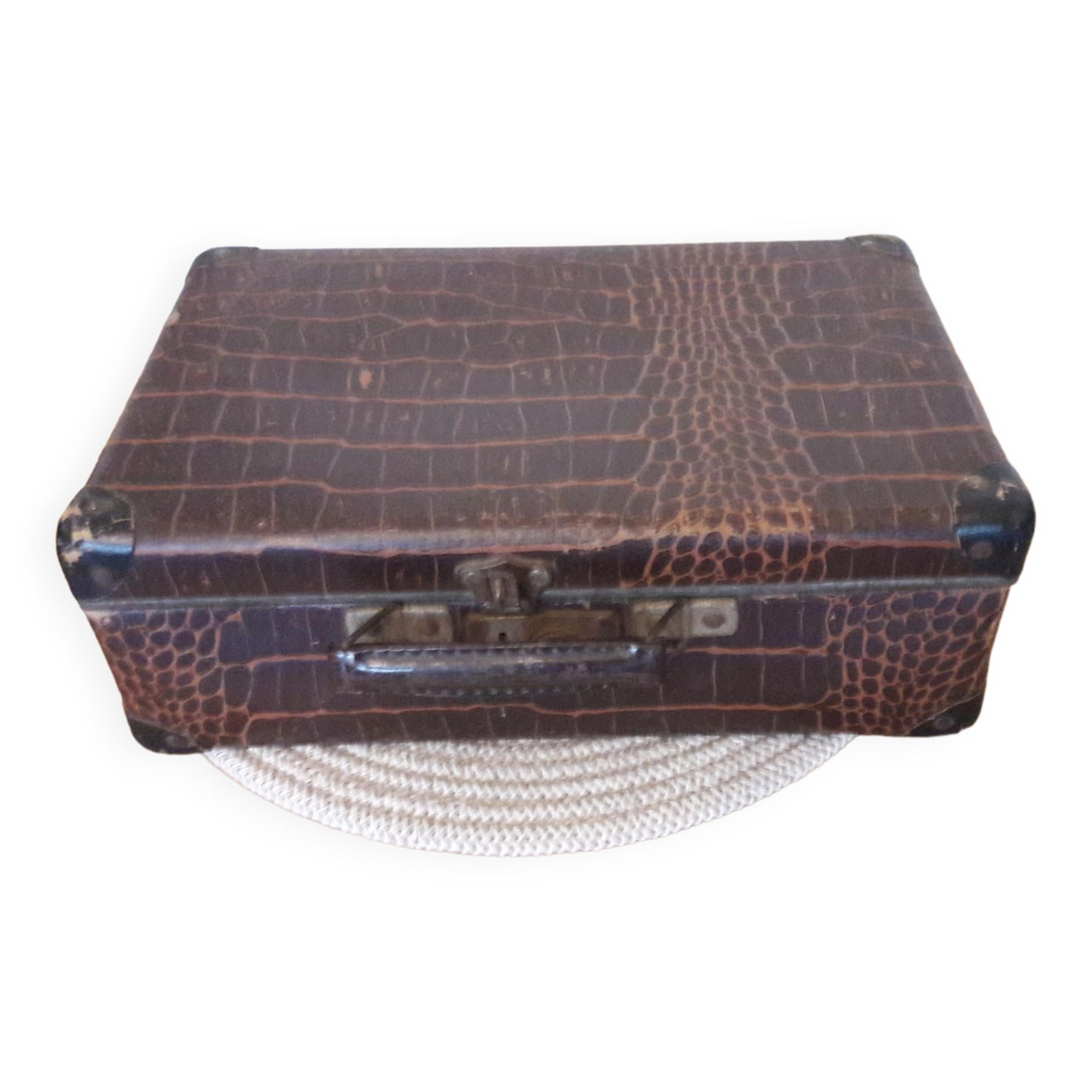Valise en carton, noire, années 50-60 - Accessoires & Bagagerie