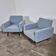 2 blue armchairs, Germany 1950s