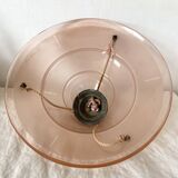 Art Deco pink glass basin pendant light