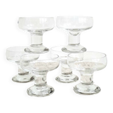 Set of 6 glass champagne glasses by Codec Vintage from the 70s