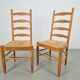 Vintage Brutalist Wicker Ladder Chairs, 1960s, Set of 2