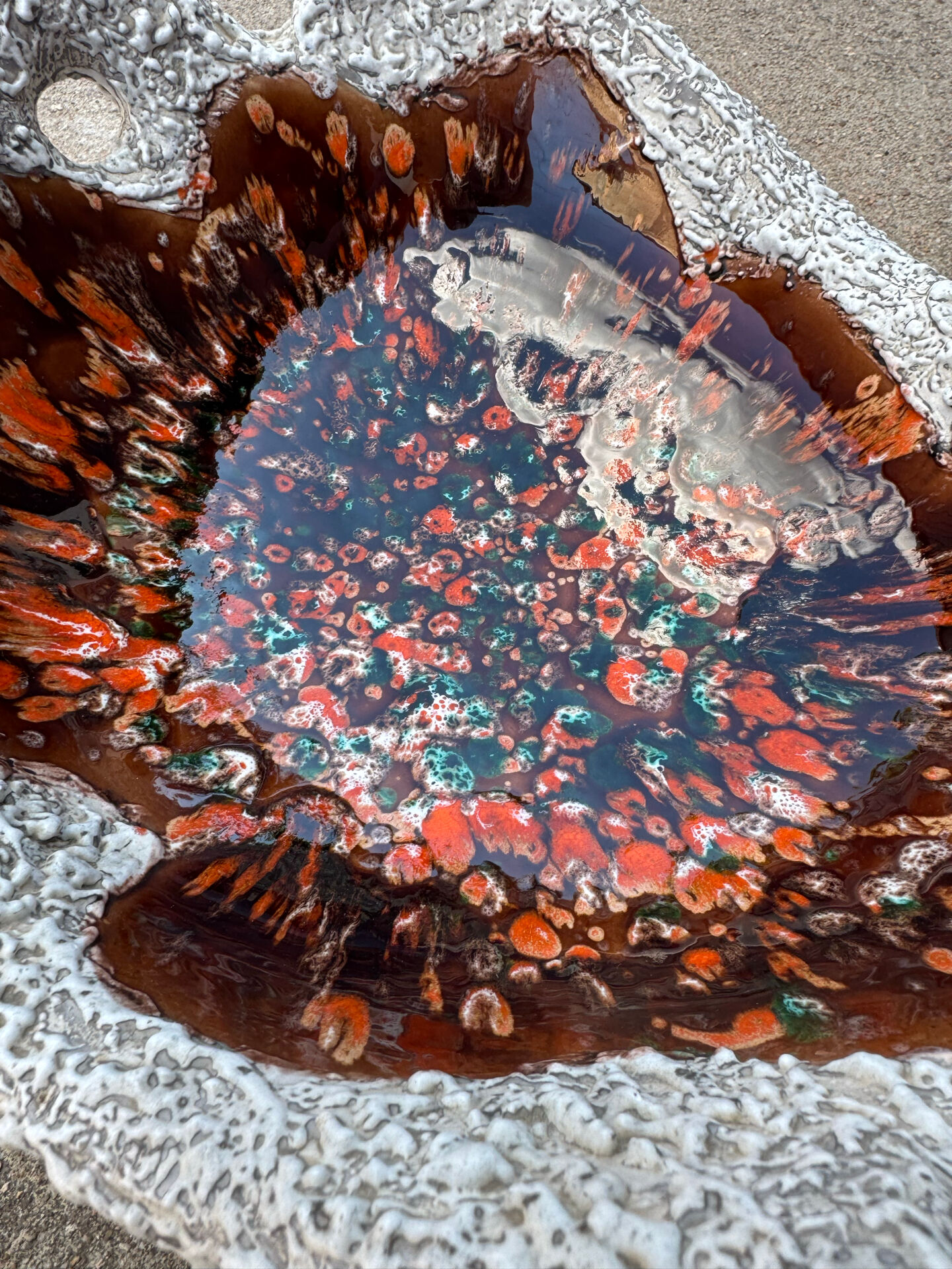 Large ceramic bowl lava Vallauris 1970s