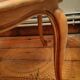 Table basse bois et cannage plateau verre