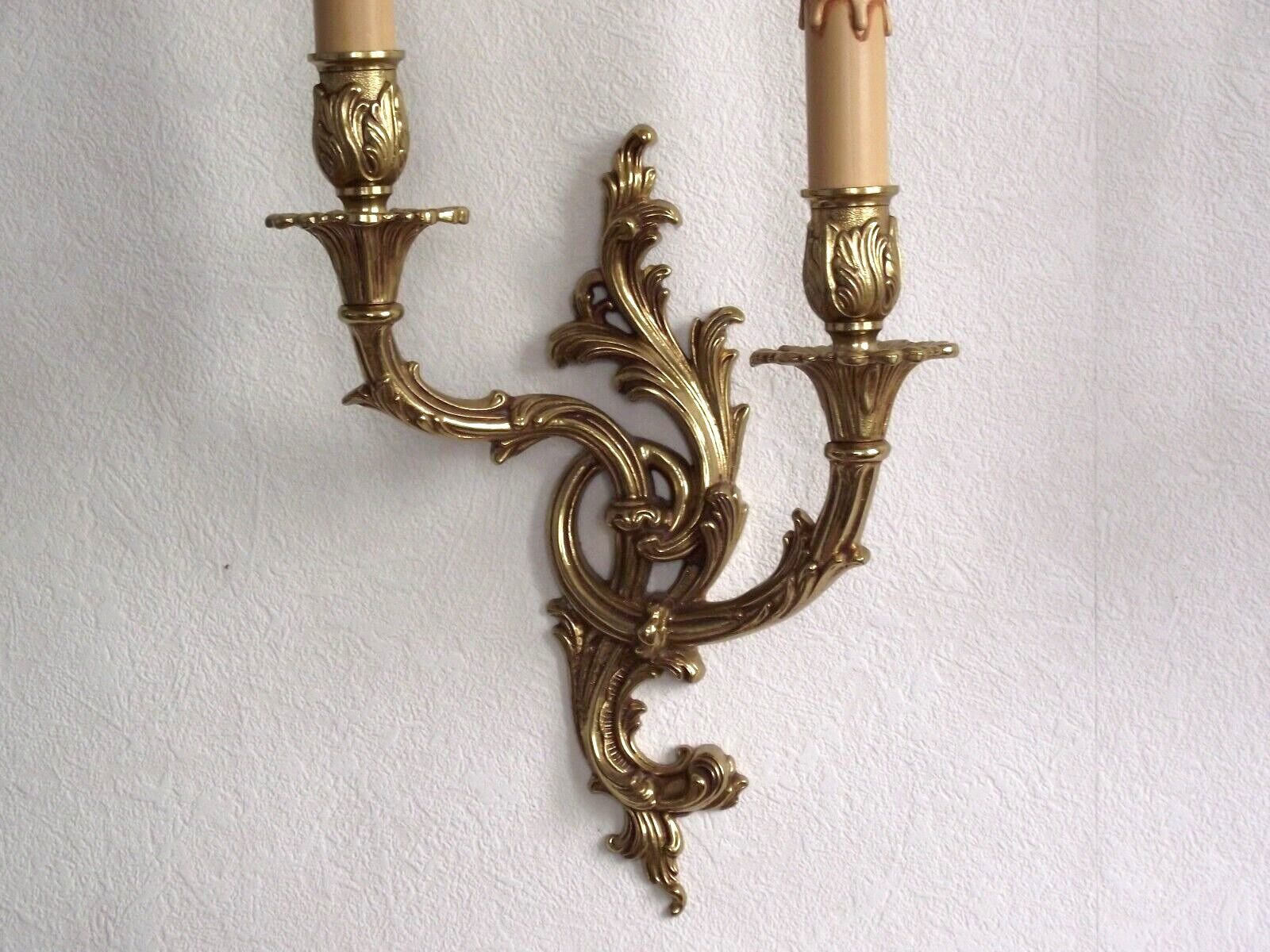Pair of bronze double wall lights