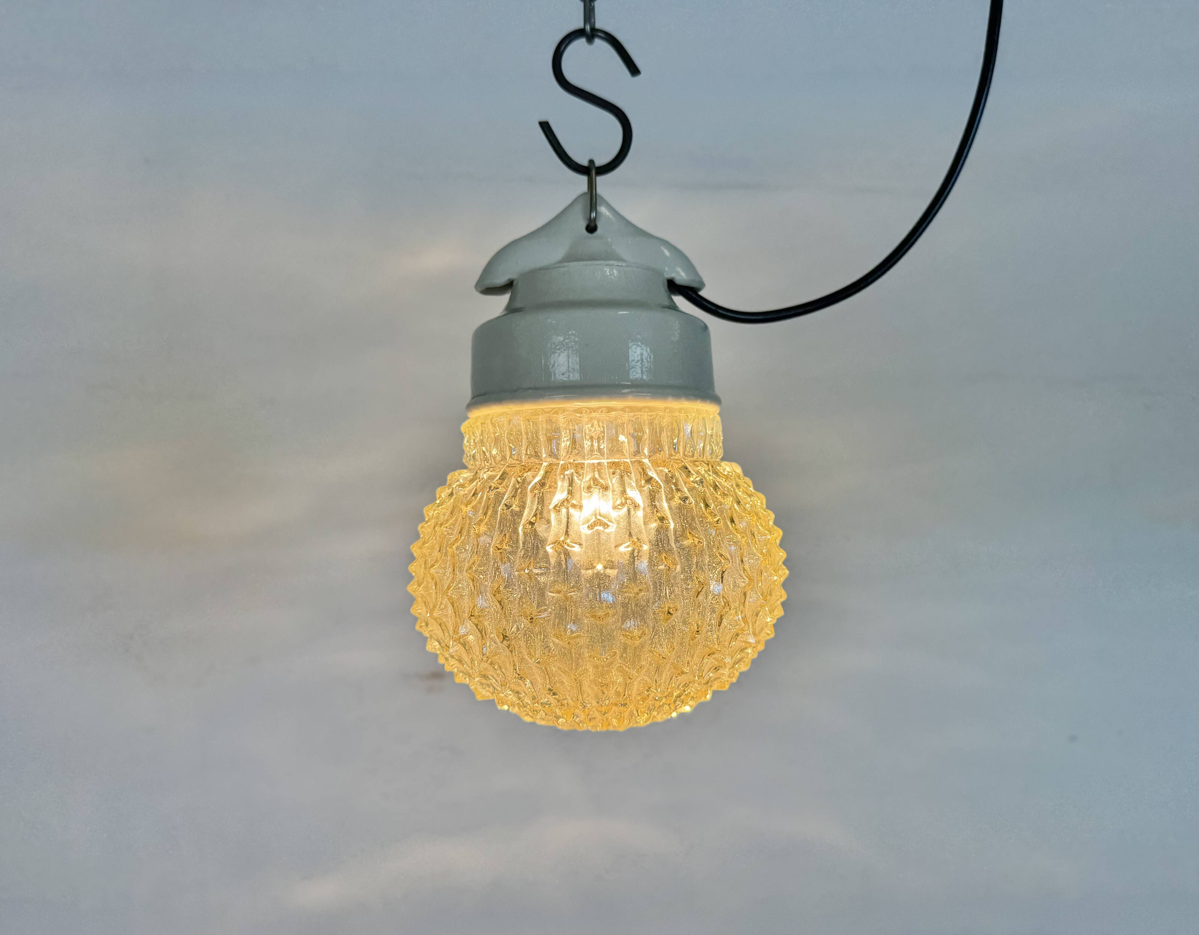 Vintage White Porcelain Pendant Light, 1970s