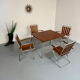 Vintage folding garden set table 4 chairs wood and metal 1960