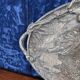 Large pocket tray with birds and cherries in silver-plated bronze