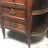 Louis XV-style extra furniture, marble top and 1920s brass gallery