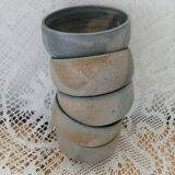 5 antique stoneware bowls