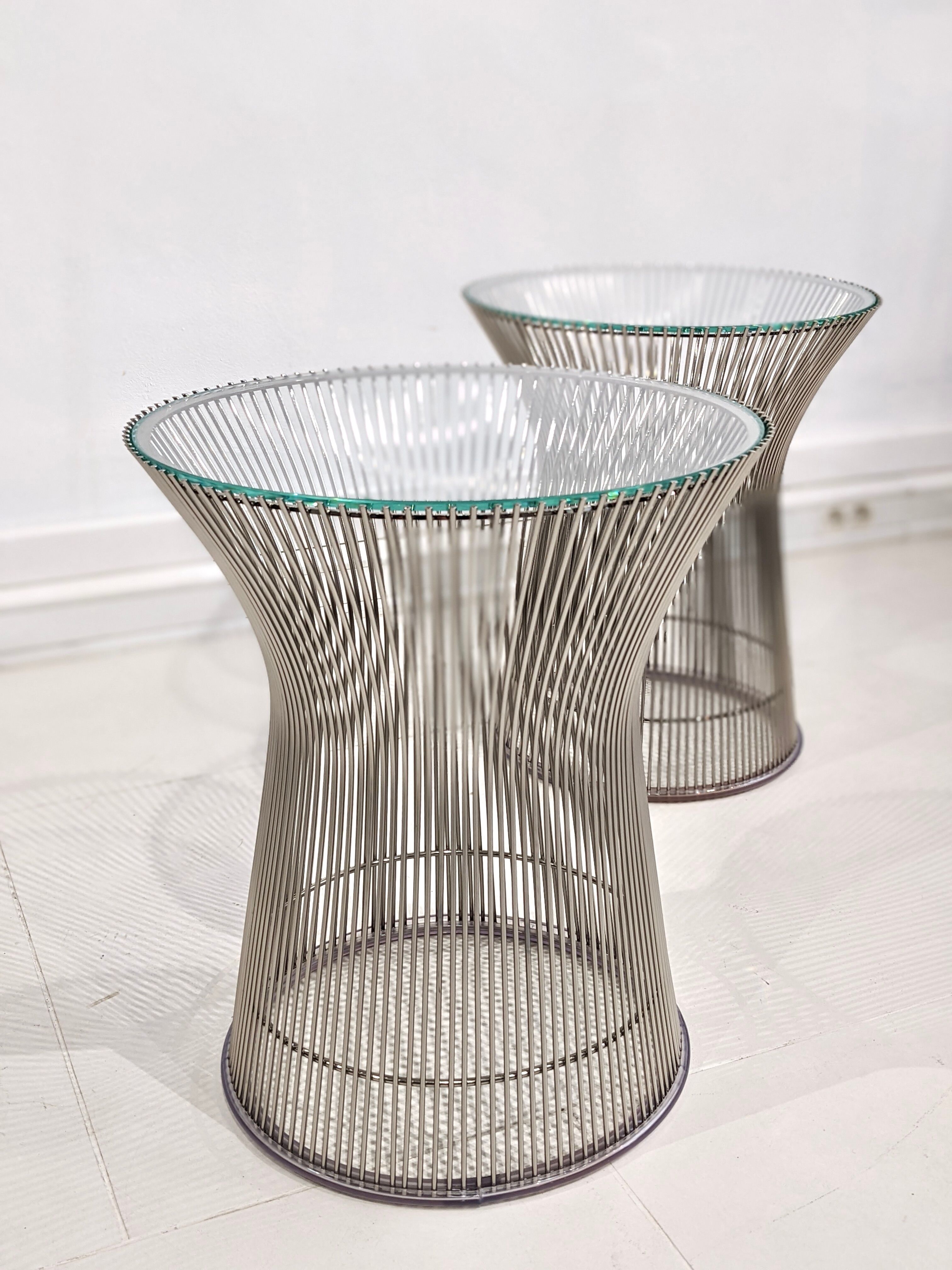 Set of two "Platner Side Table" by designer Warren Platner for Knoll