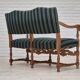 1960s, Danish 2 seater sofa, original condition, furniture wool fabric, solid oak wood.