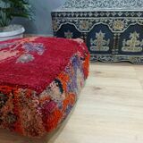 Handmade Berber pouf in wool 60 X 60 X 20 CM