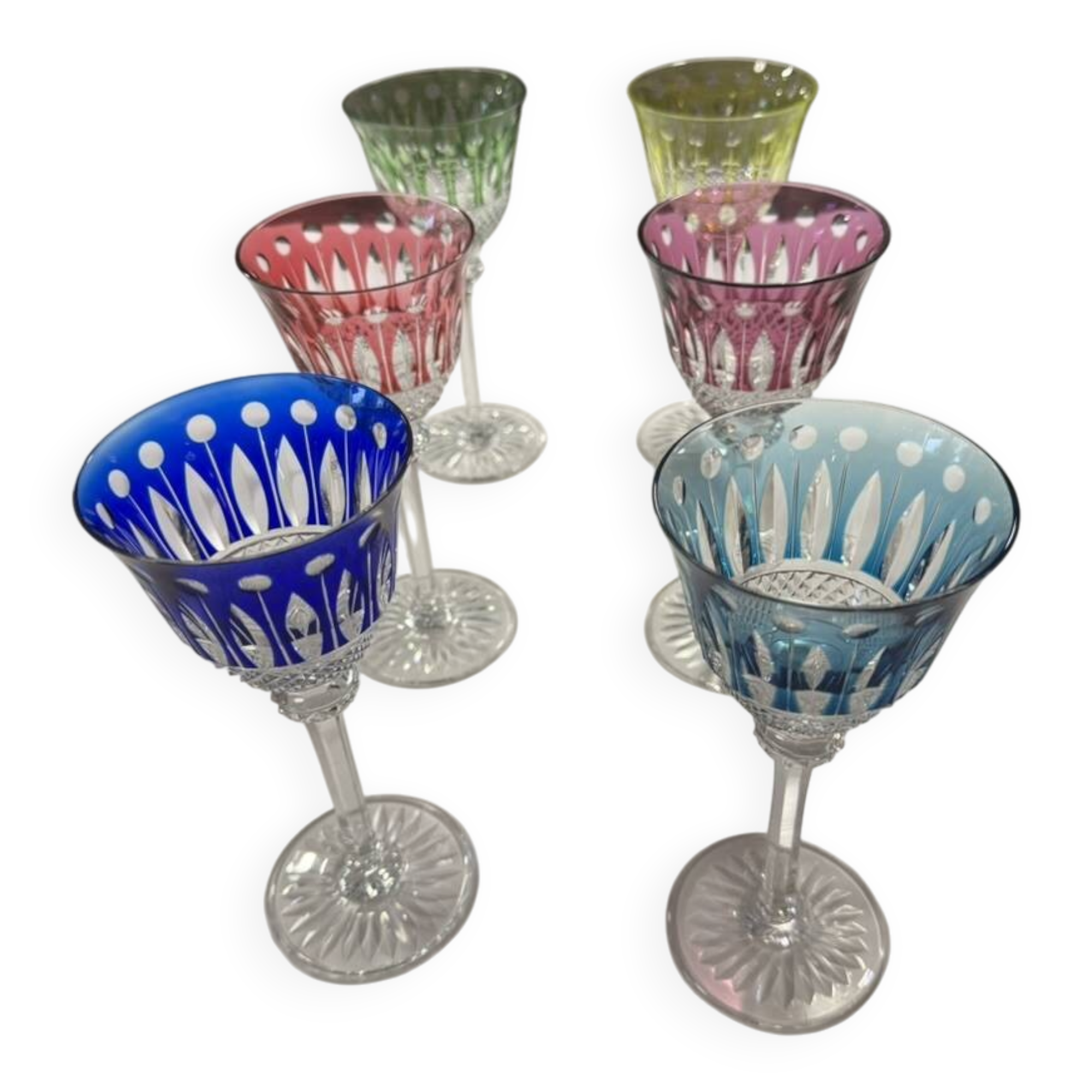 A vendre verres cristal couleur st louis modele tommy