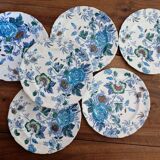 lot 6 assiettes plates anciennes faïence anglaise Mason’s