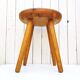 Large vintage folk art curved seat stool