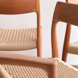 Chaises danoises en teck Mid-Century par Niels O Møller # 77 & 57 Set de 10