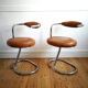Suite de 4 chaises Giotto Stoppino cognac