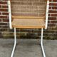Chaise Cesca modèle b32 en blanc et bois par Marcel Breuer
