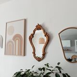 Miroir Italien baroque en résine doré années 60