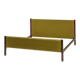 Double Bed in Wood and Green Fabric by Gianfranco Frattini for Bernini, 1960s