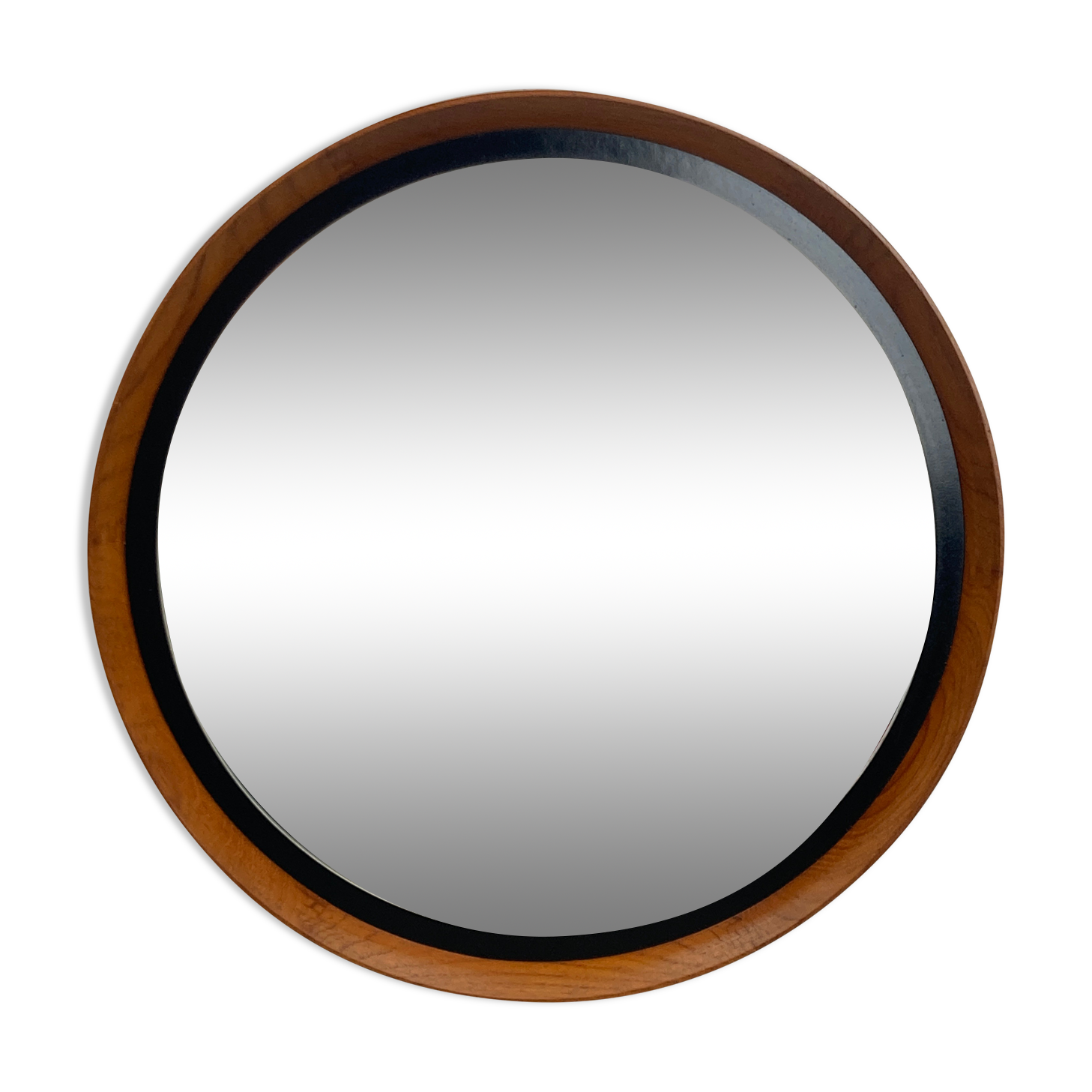 Mid-Century Teak Swedish Mirror by Uno & Östen Kristiansson for Luxus 50cm