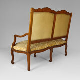 Louis XV style bench in carved oak