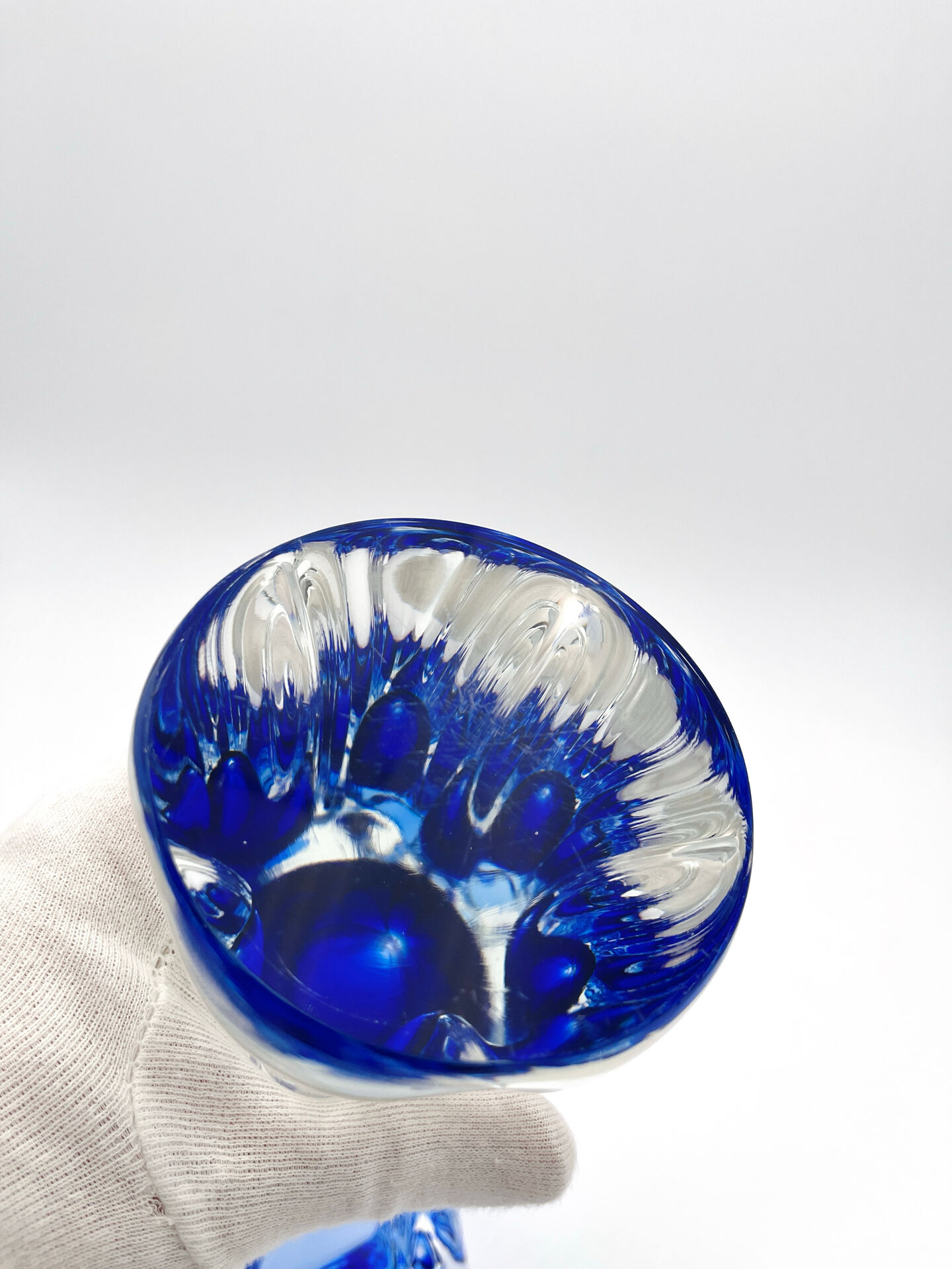 Sculptural vase - Josef Hospodka Chribska - Sommerso Blue - 1960