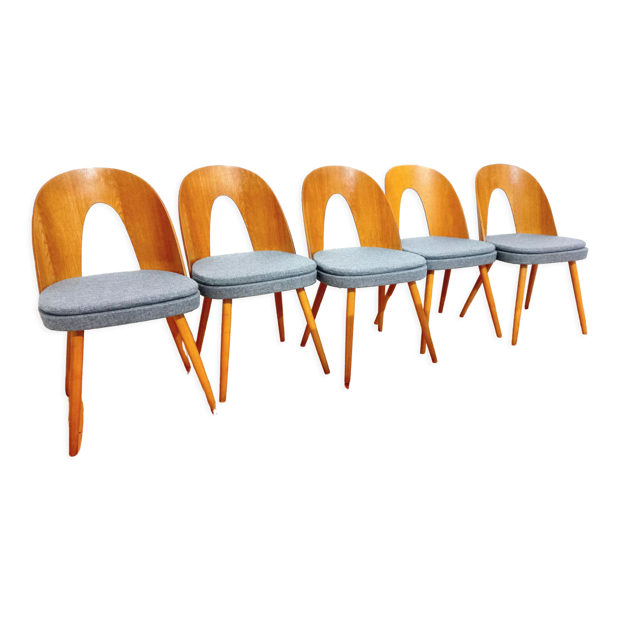 Set of five chairs, design. A. Suman, Tatra Nabytok, Czechoslovakia, 60s