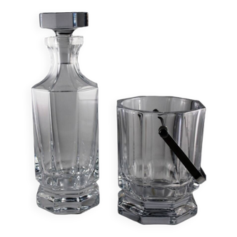 Ensemble carafe et seau à glaçons en cristal de Sèvres