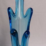 Turquoise blue blown glass vase
