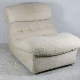 Chair "Space Age" in unbleached wool, France, circa 1970