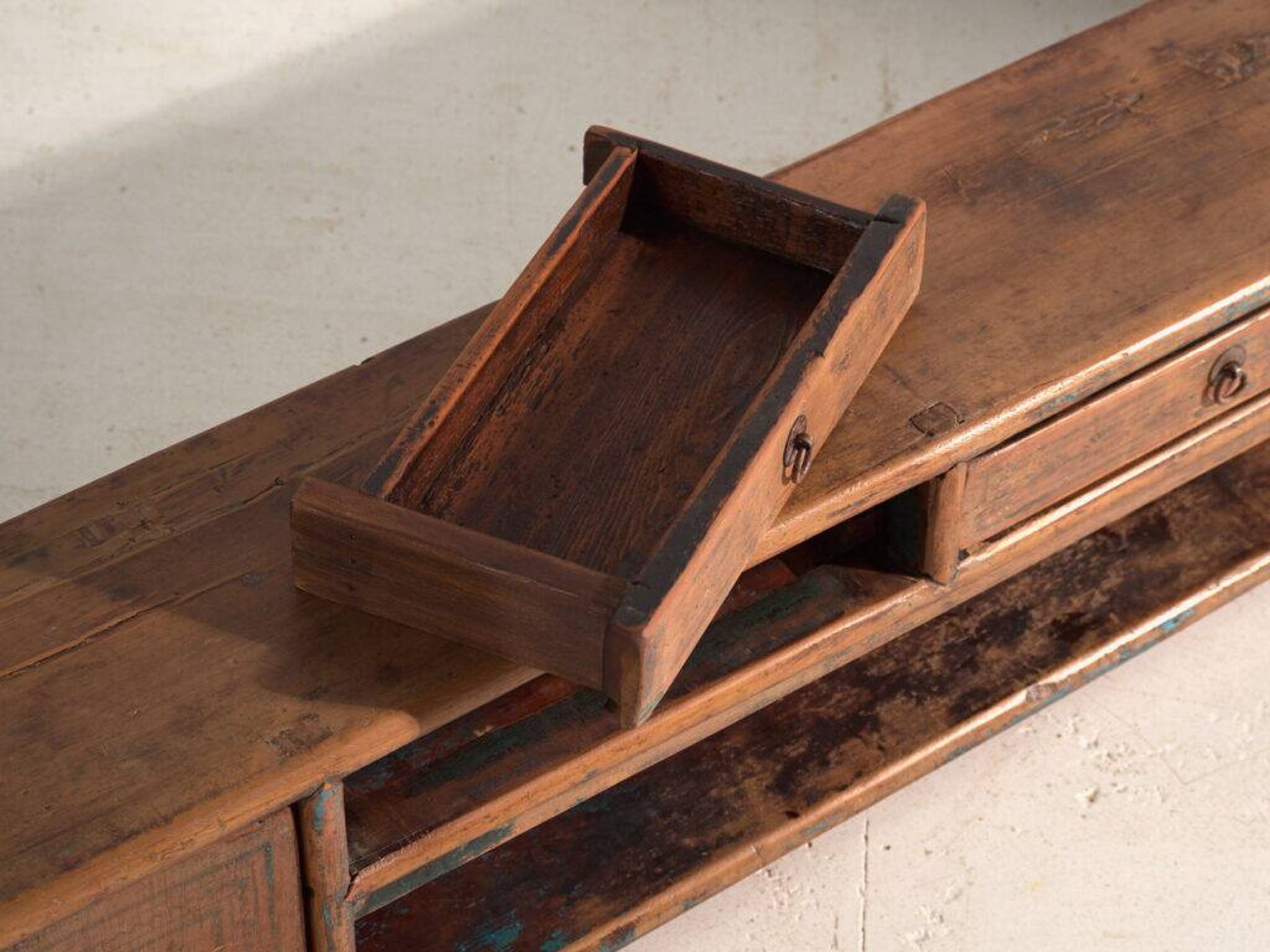 Antique low elm wood furniture – China, around 1900