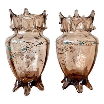 Pair of Art Nouveau baluster vases