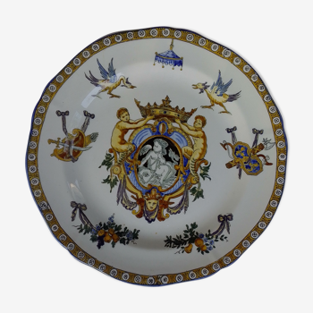 Plate faience of Gien renaissance model