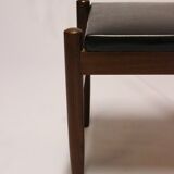 Leather and Danish teak stool